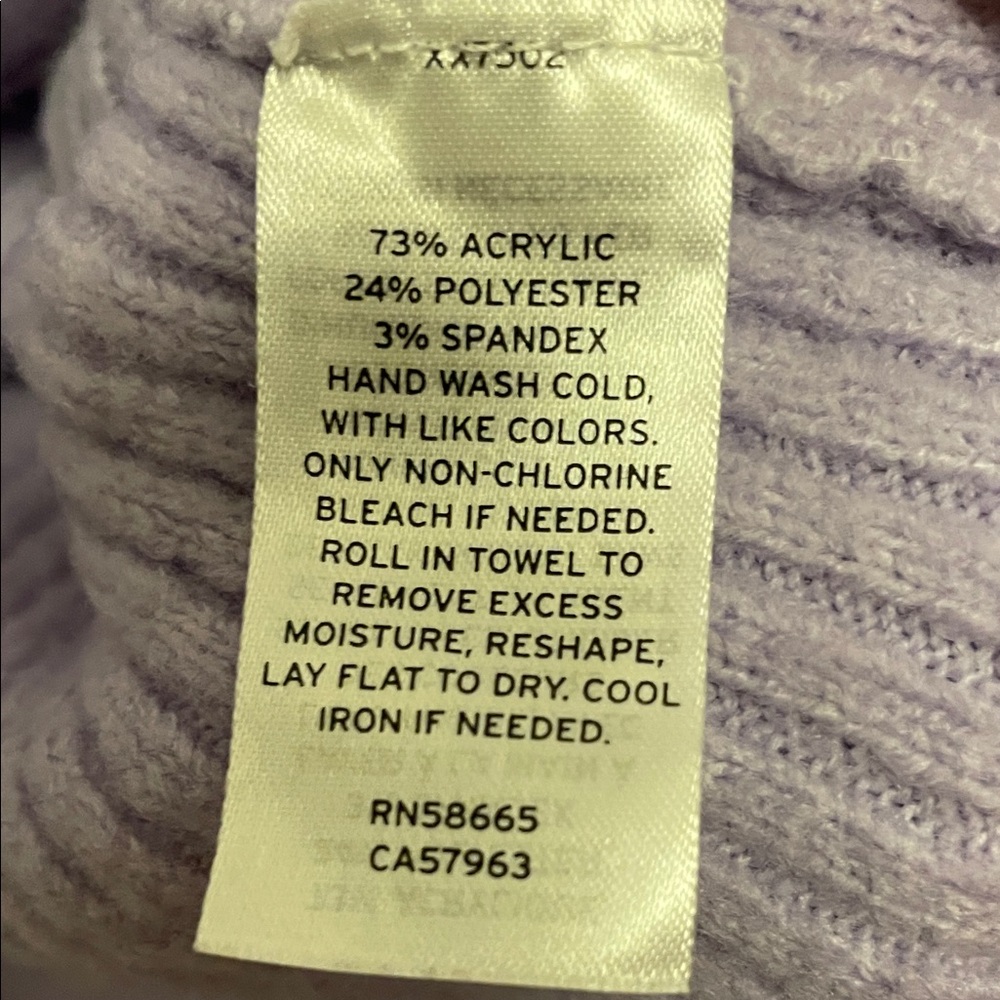 Open Edit Lavender Ribbed Sweater Size Small - Picture 5 of 9
